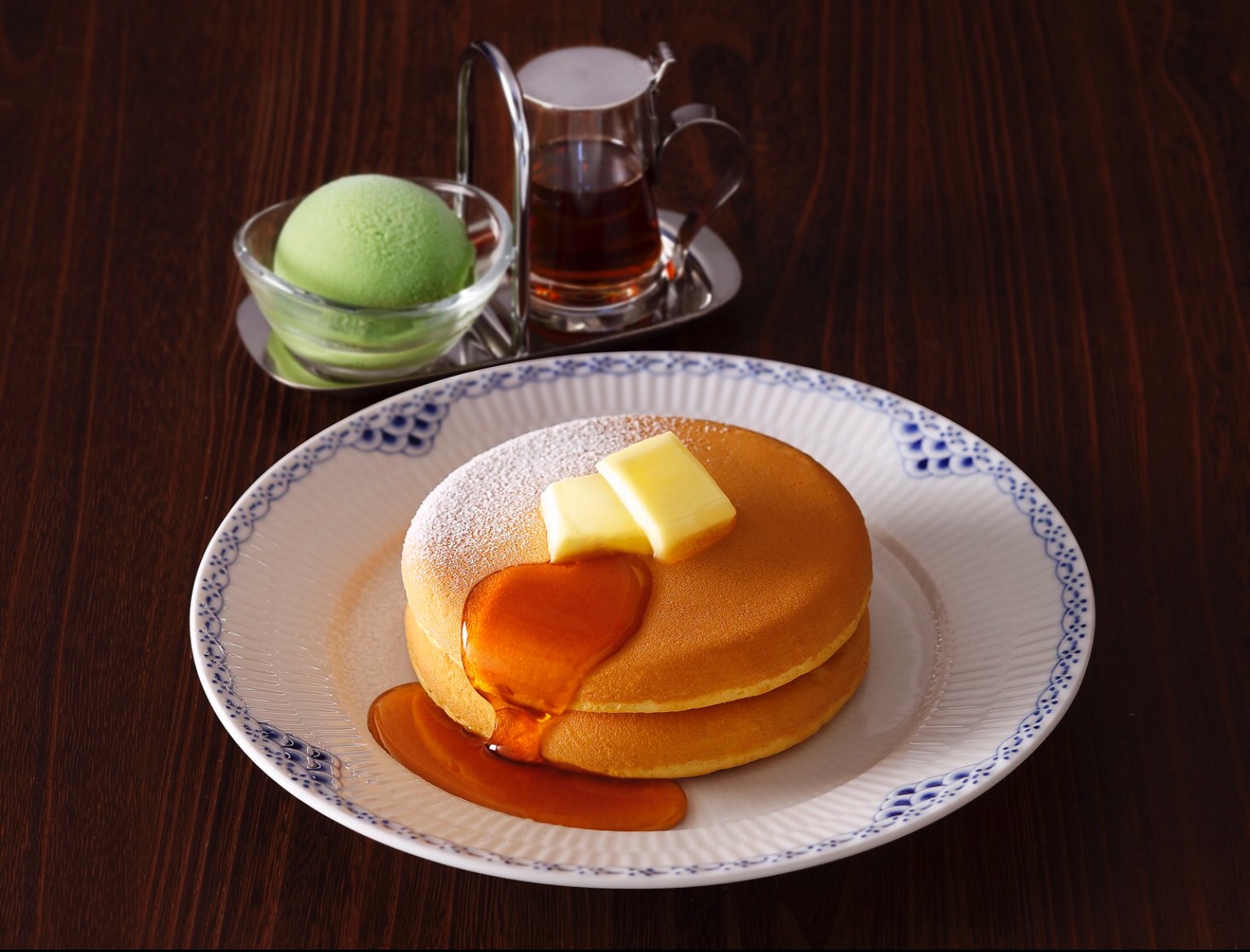 【プレミアムパンケーキ抹茶アイス付】￥1,500(税込)