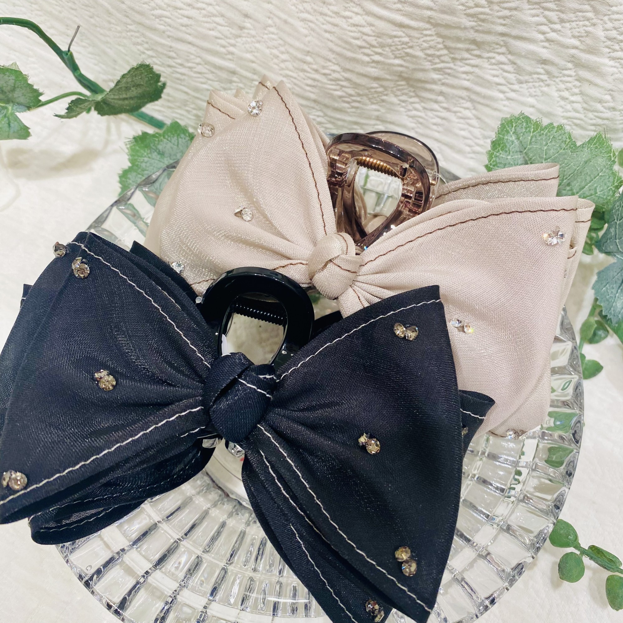 『新作アイテム』ステッチ入りリボンバンスクリップ🎀✨