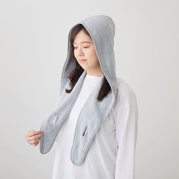 ドライヤー時間を短縮！ 巻き付けるだけで快適に乾く、速乾ヘアドライタオル