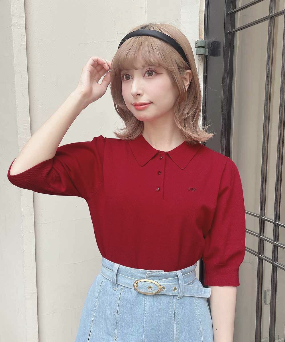 すっきりとしたコンパクトなシルエットがフレンチなニットポロシャツ👔
