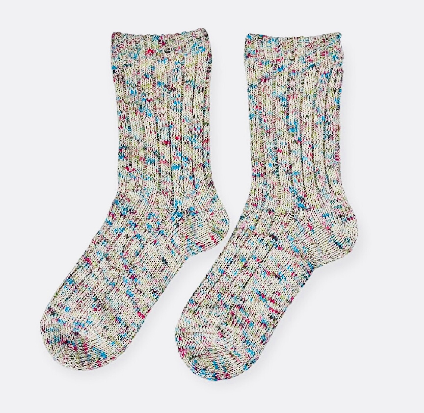 ポップな色使いが可愛い！『裏シルク二重編みソックス(内側シルク平編みタイプ)』