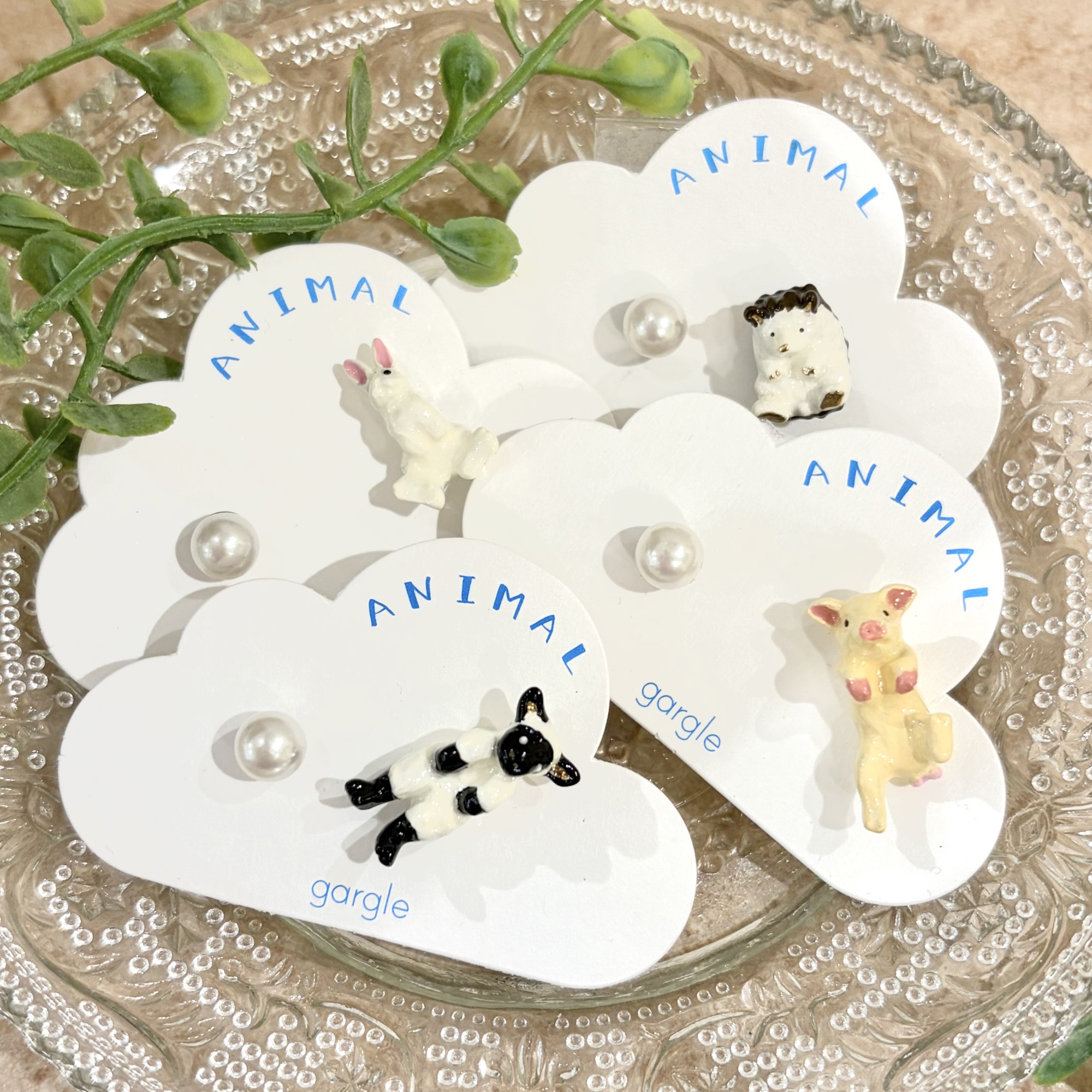 人気✨🌵🐇アニマルピアス🐈🐾