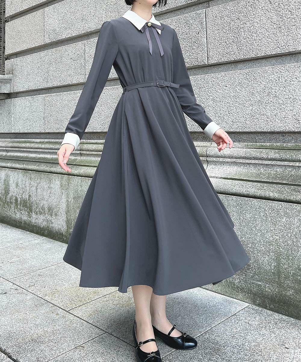思わずくるりと回りたくなるような、美シルエットが目を惹くサーキュラーワンピース🥀