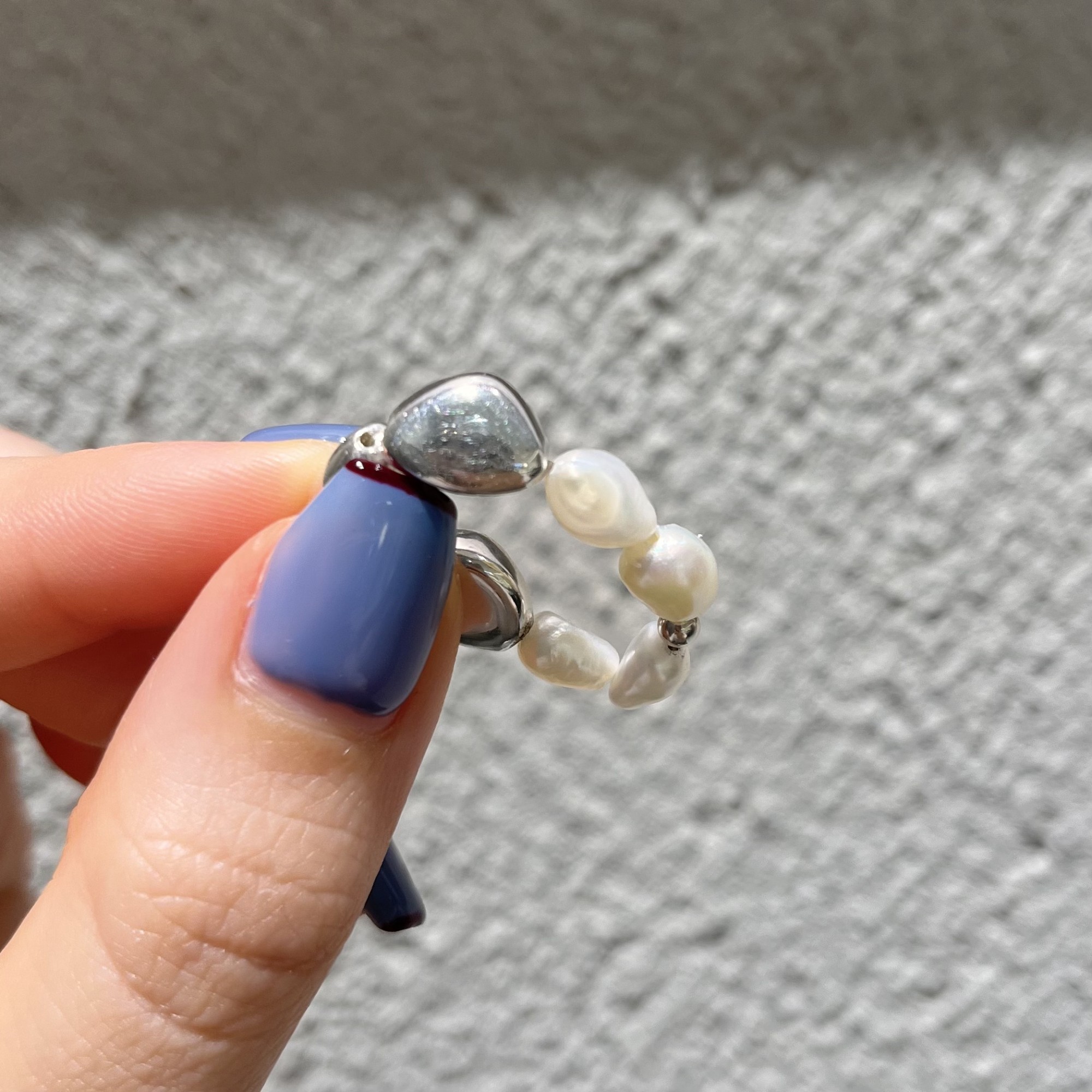 【⛓️silver925の淡水パールリング🫧】