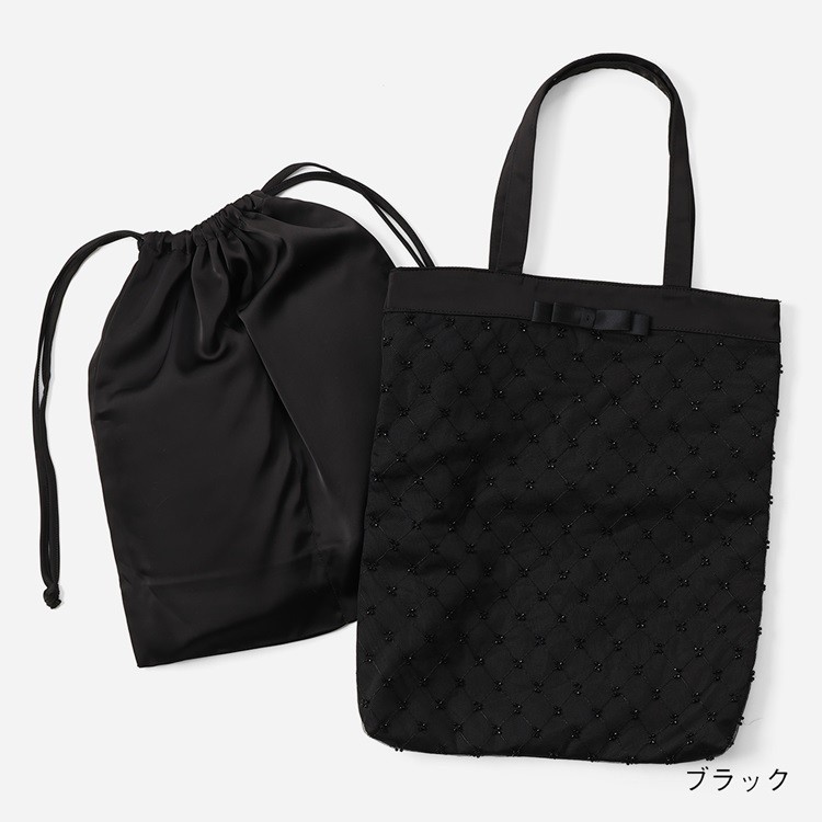 【セレモニーに】 卒入園・結婚式に大活躍。ビーズが上品なA4サブバッグ