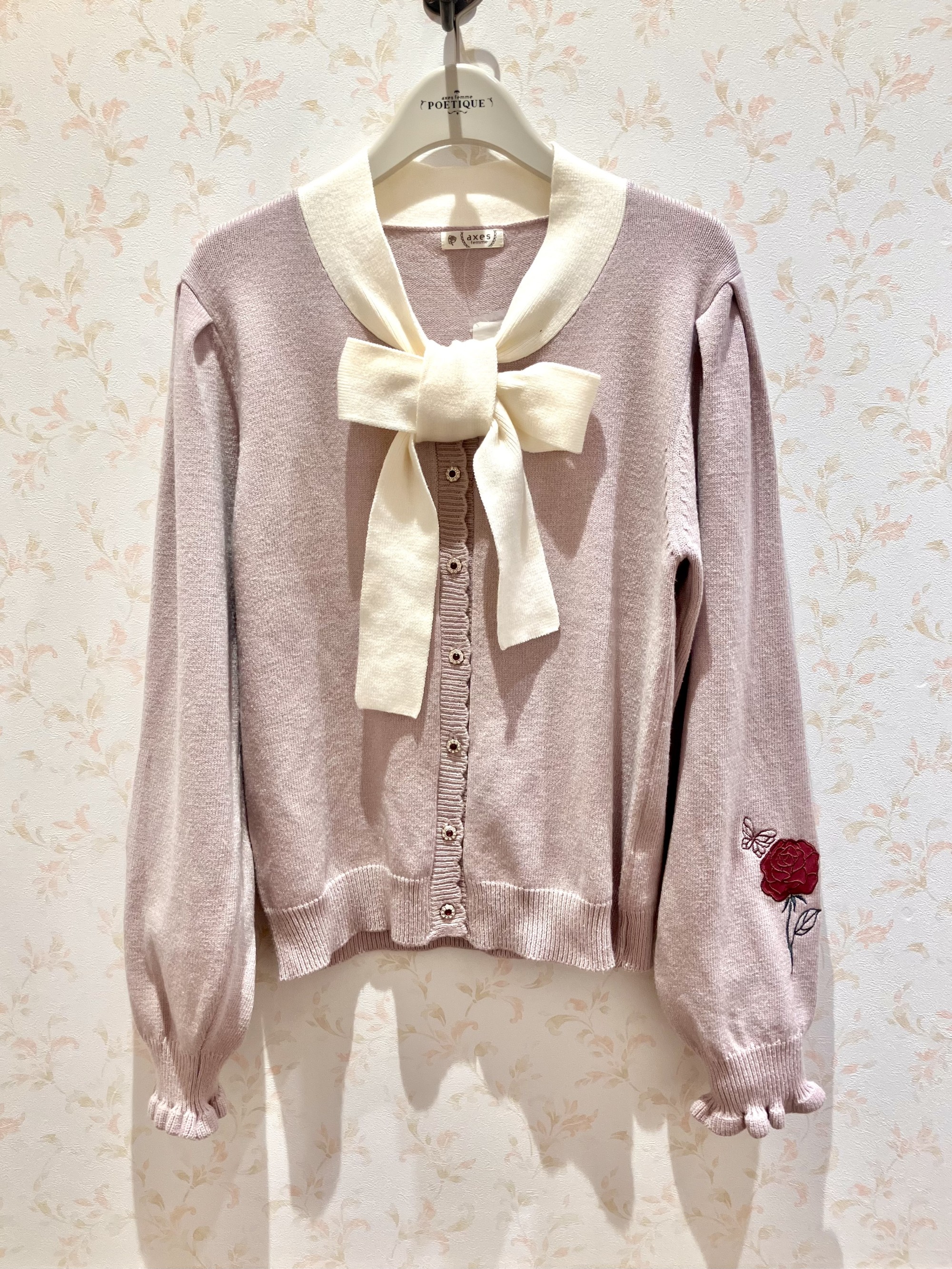 〘透かし薔薇が美しい〙ステンドグラスシリーズカーディガン