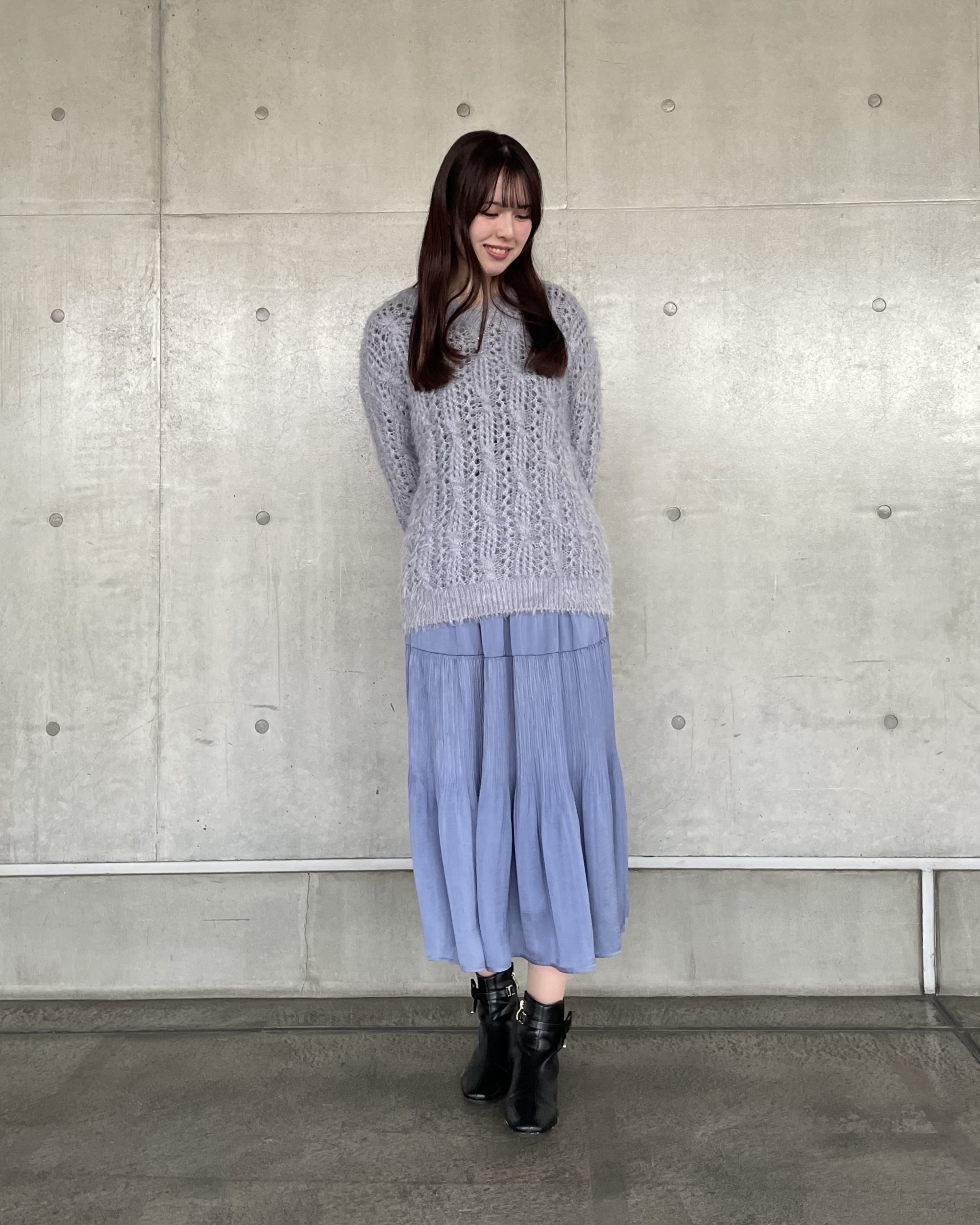 レース編みシャギーニット