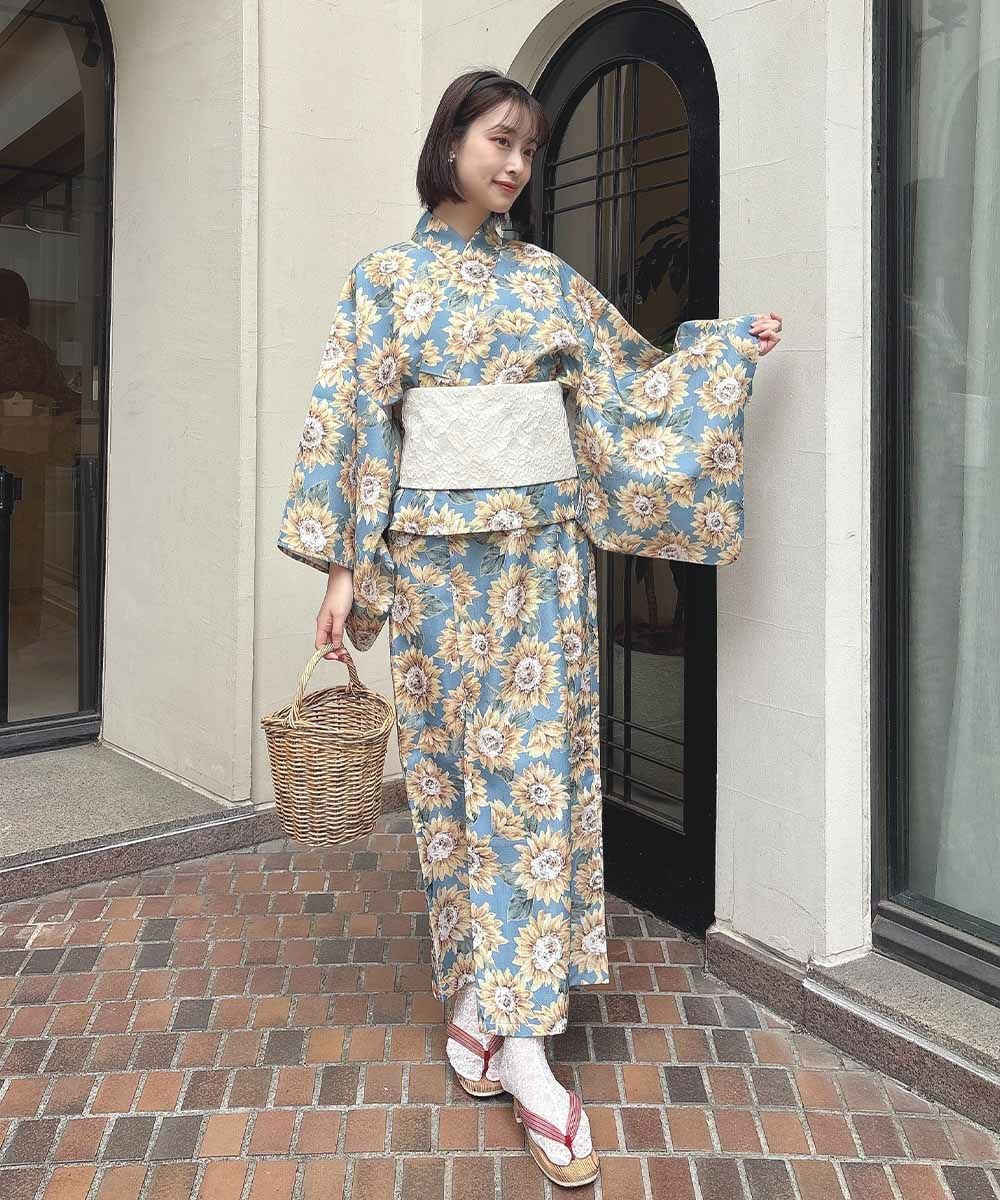 ヒマワリのオリジナル柄が目を惹く浴衣セット🌻