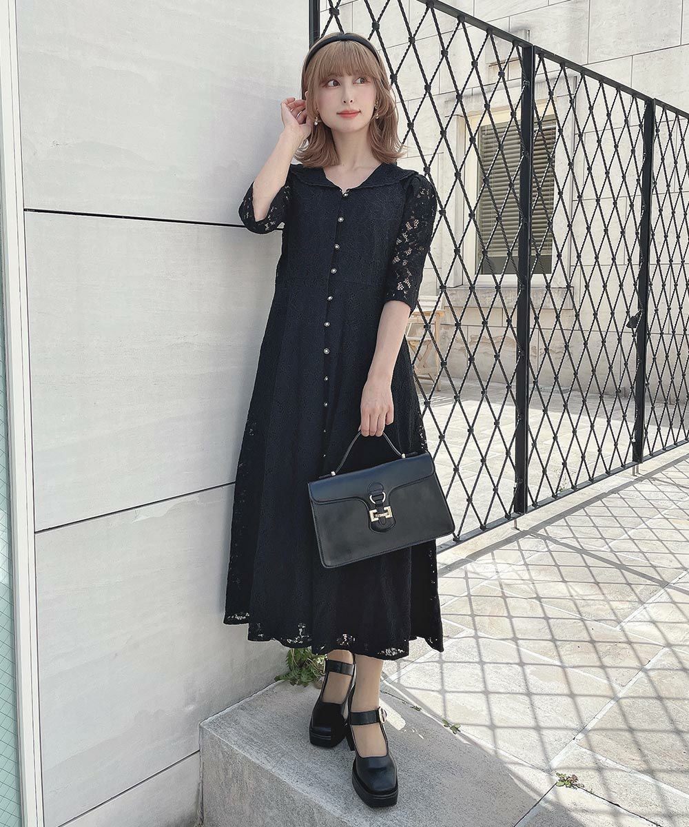 総レースがクラシカルなムード漂うワンピース👗