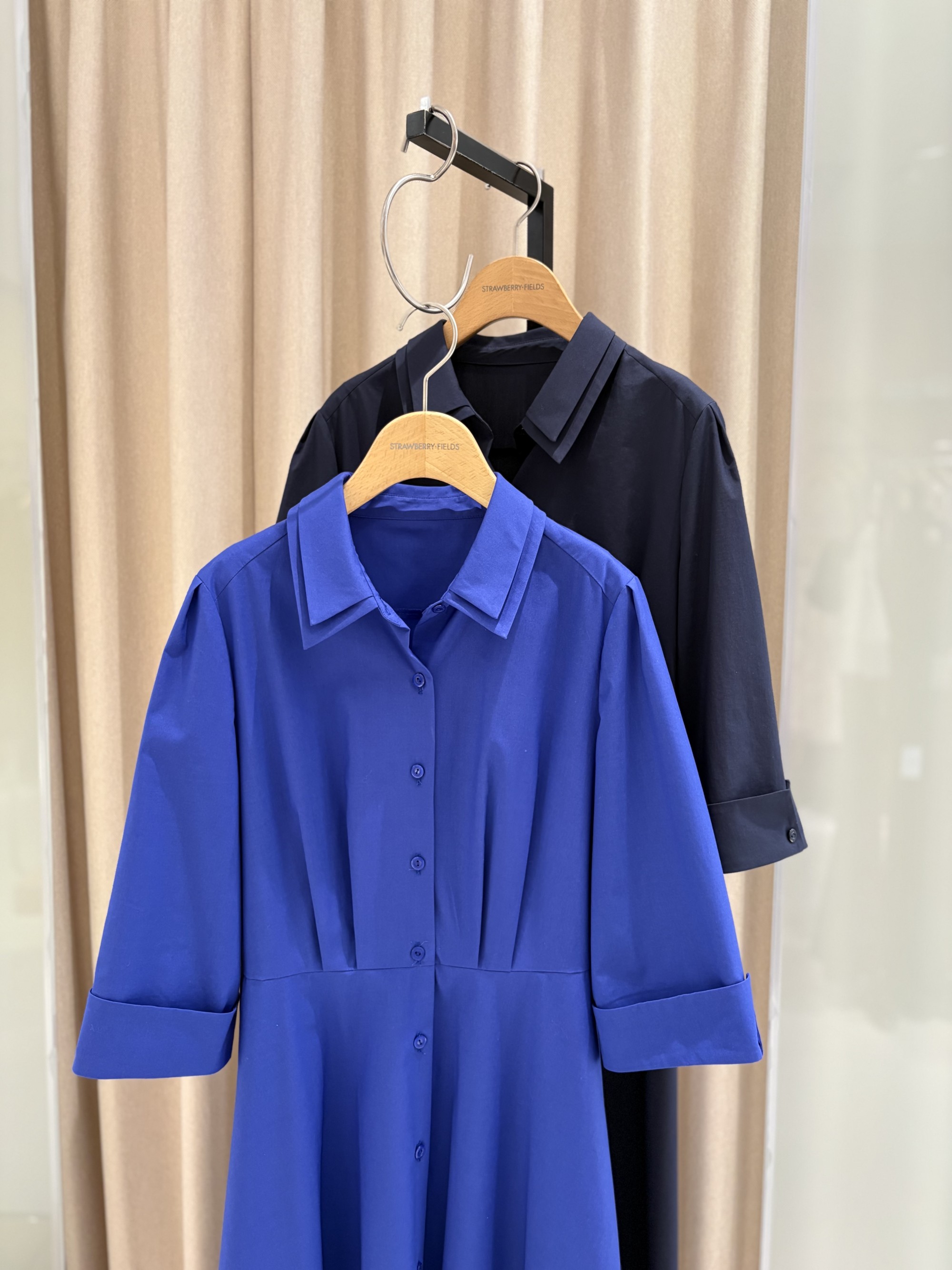 美シルエット✨ダブルカラーシャツワンピース