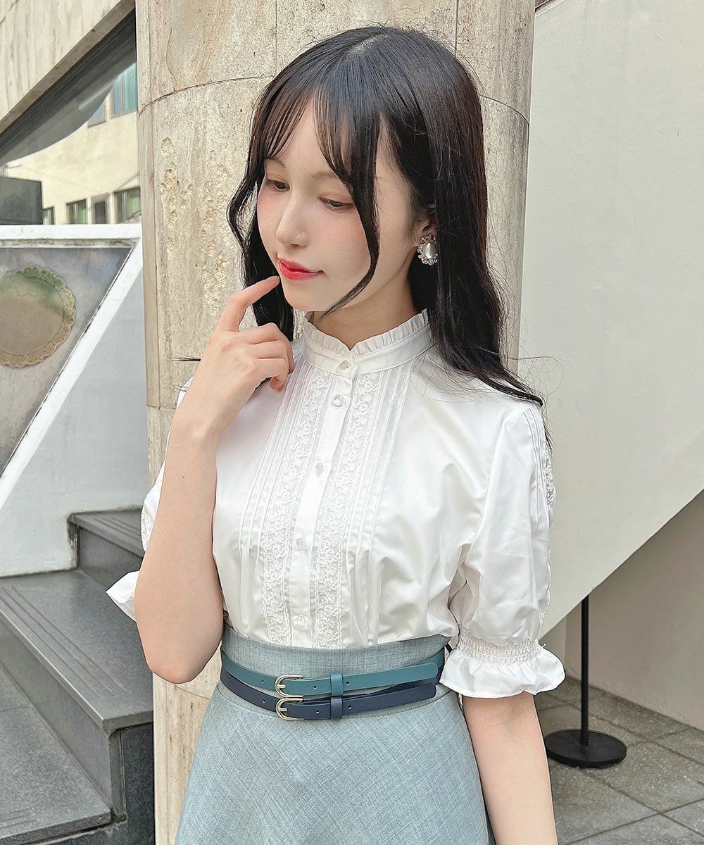 レトロな雰囲気漂うレースとピンタック使いが効いたブラウス🎀