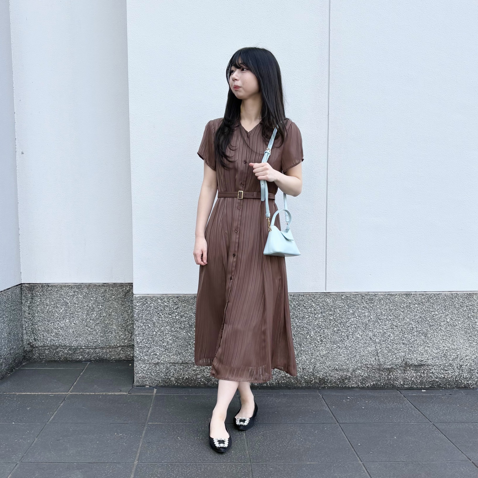 さりげない艶めきで高見え🌟シアーストライプワンピース