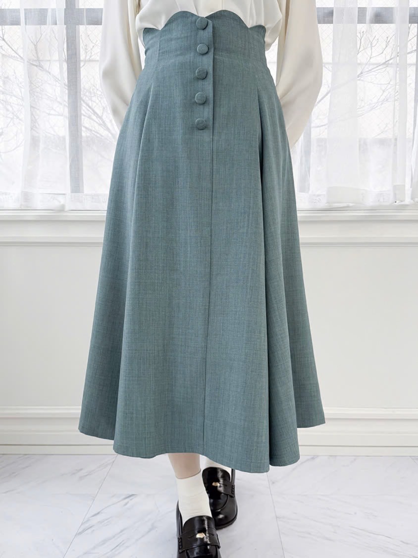 大人気のウエストのスカラップデザインがレトロなフレアースカート🎀