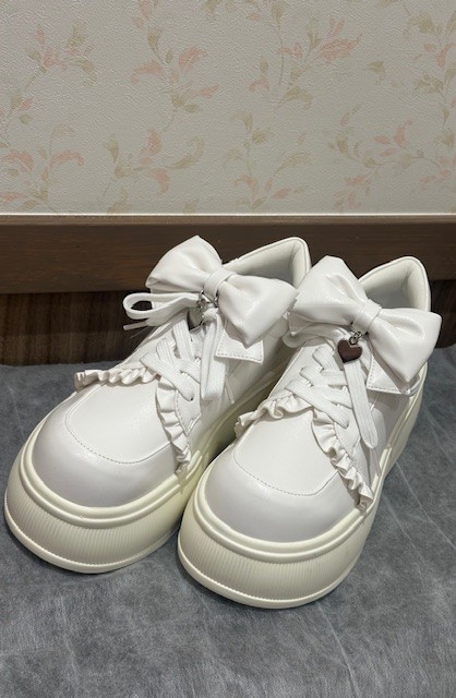 〘足元から🎀でかわいく〙厚底スニーカー