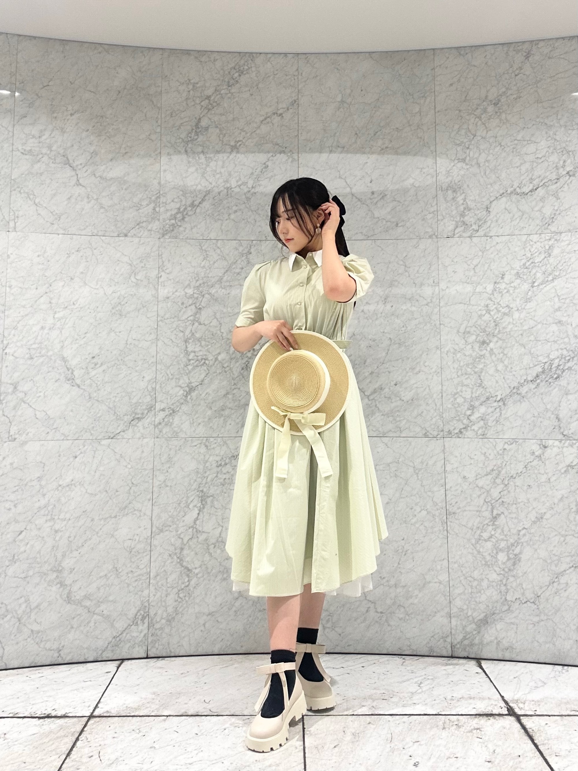 爽やかグリーンの夏コーデ⛱️