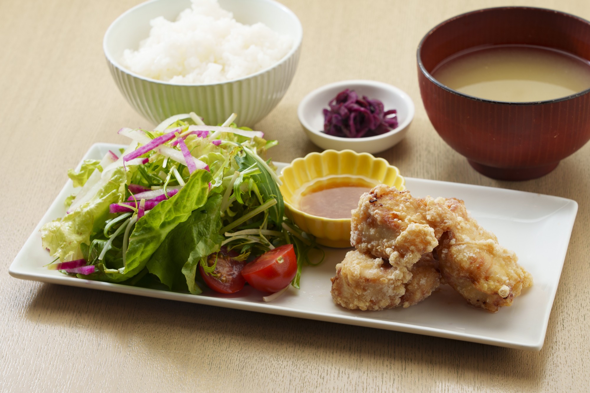 奥丹波どりのから揚げ定食