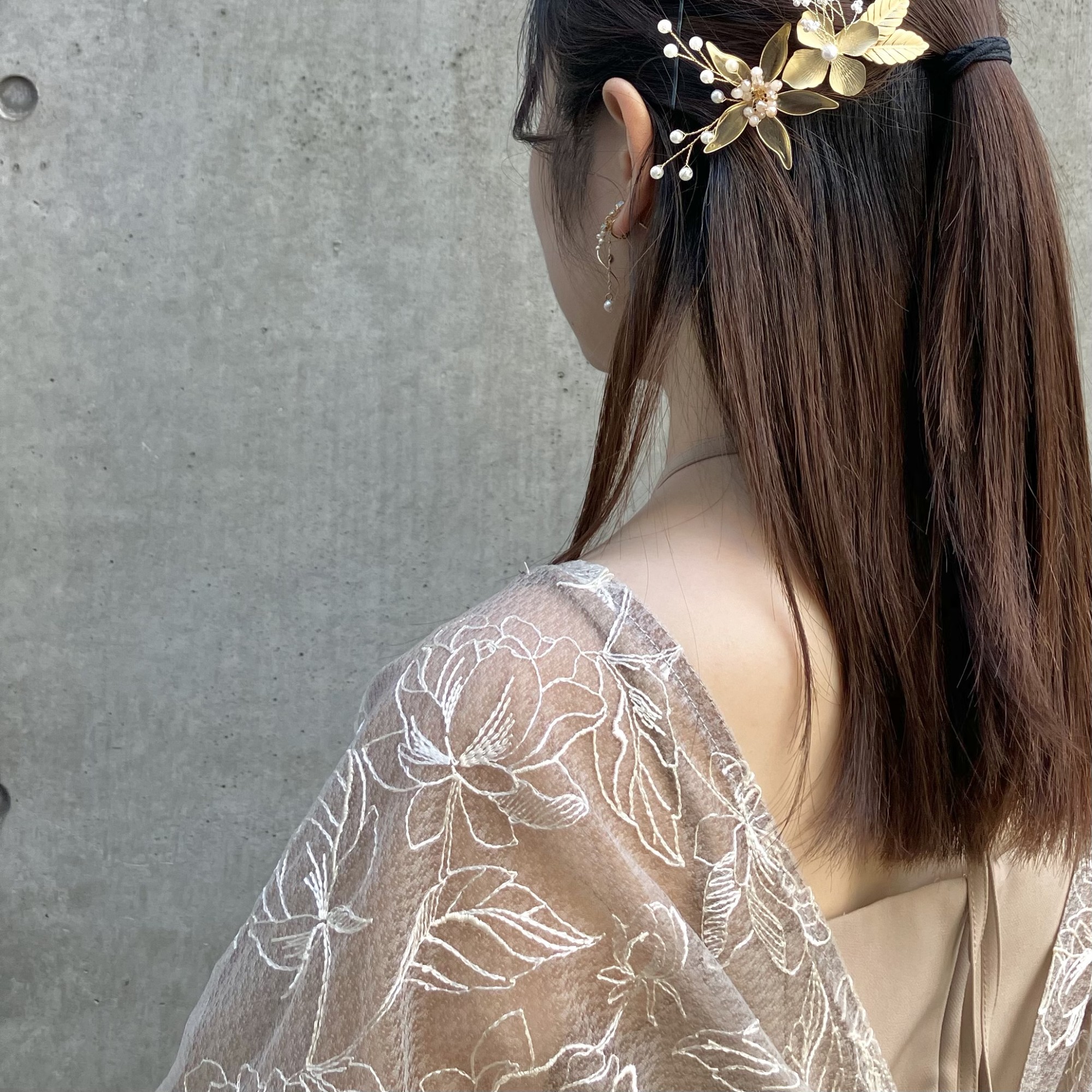 新作ドレス♡フラワー刺繍レイヤードハイウエストドレス