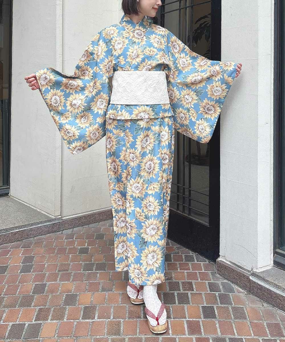 ヒマワリのオリジナル柄が目を惹く浴衣セット🌻