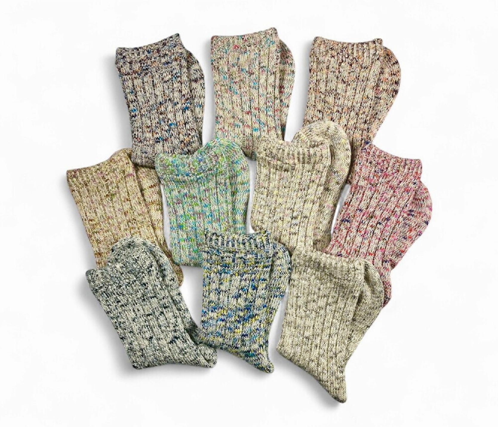 ポップな色使いが可愛い！『裏シルク二重編みソックス(内側シルク平編みタイプ)』