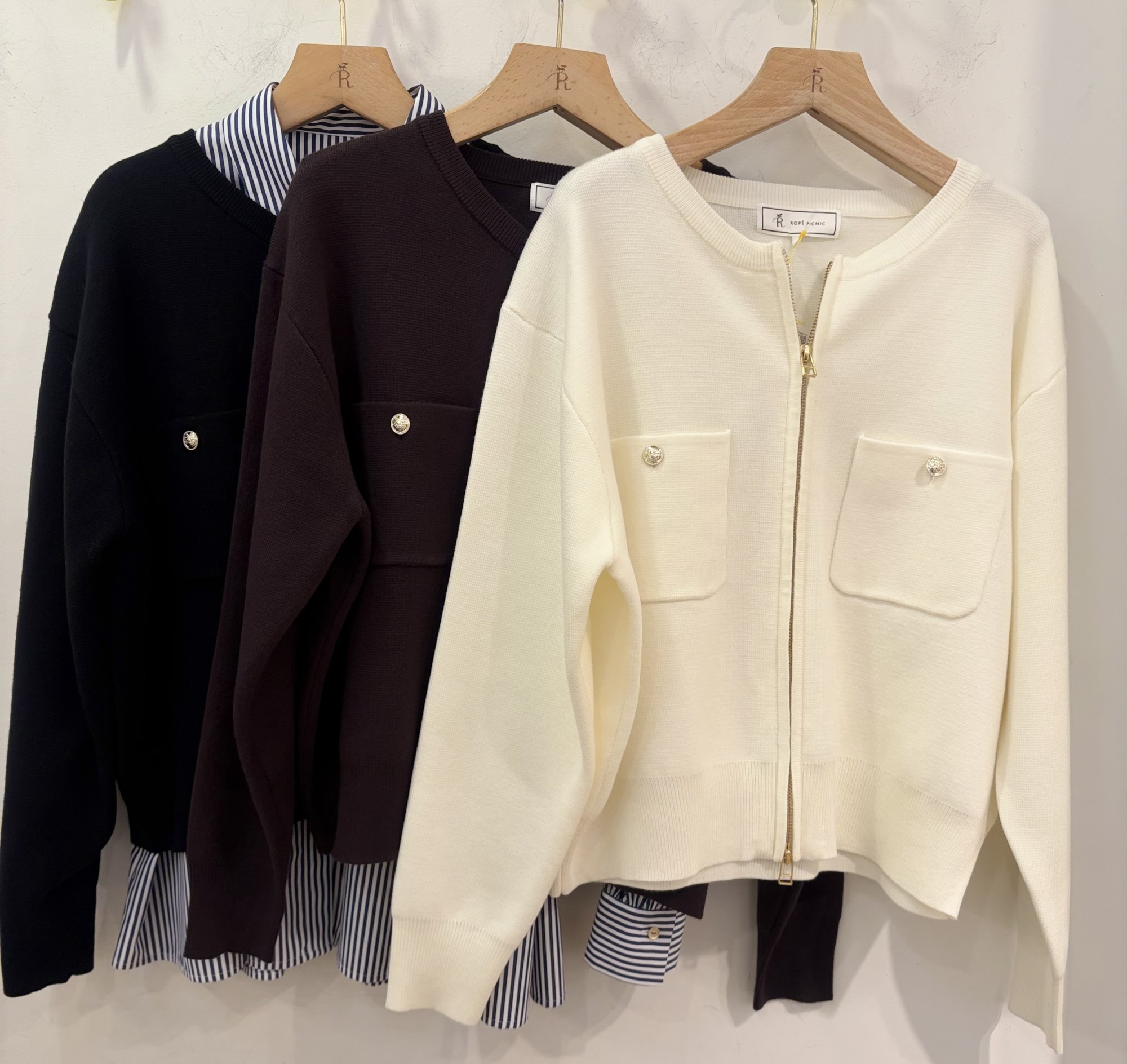 【きちんと感を、さりげなく。】ダブルジップカーディガン