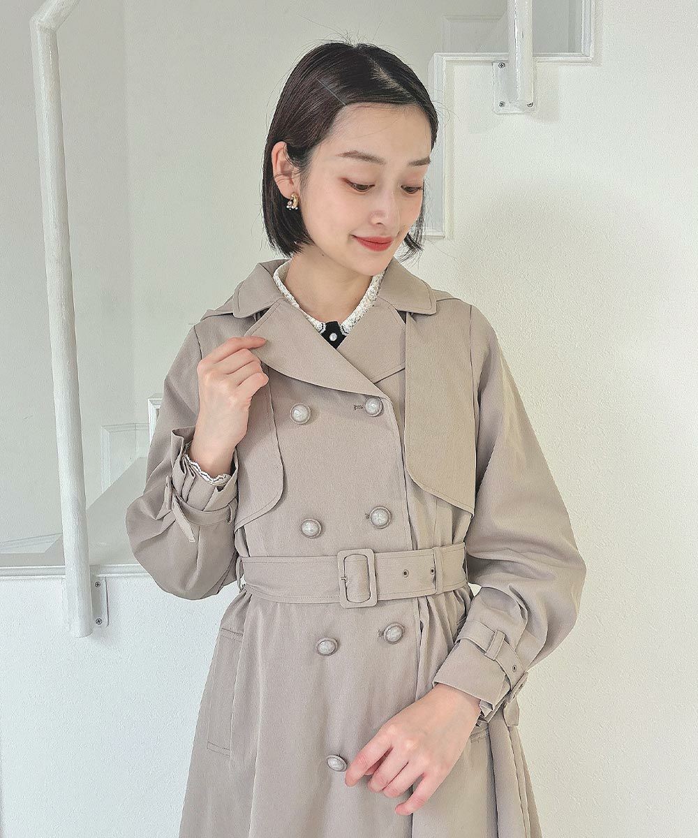 撥水機能を施した、実用性の高いトレンチコート🎀