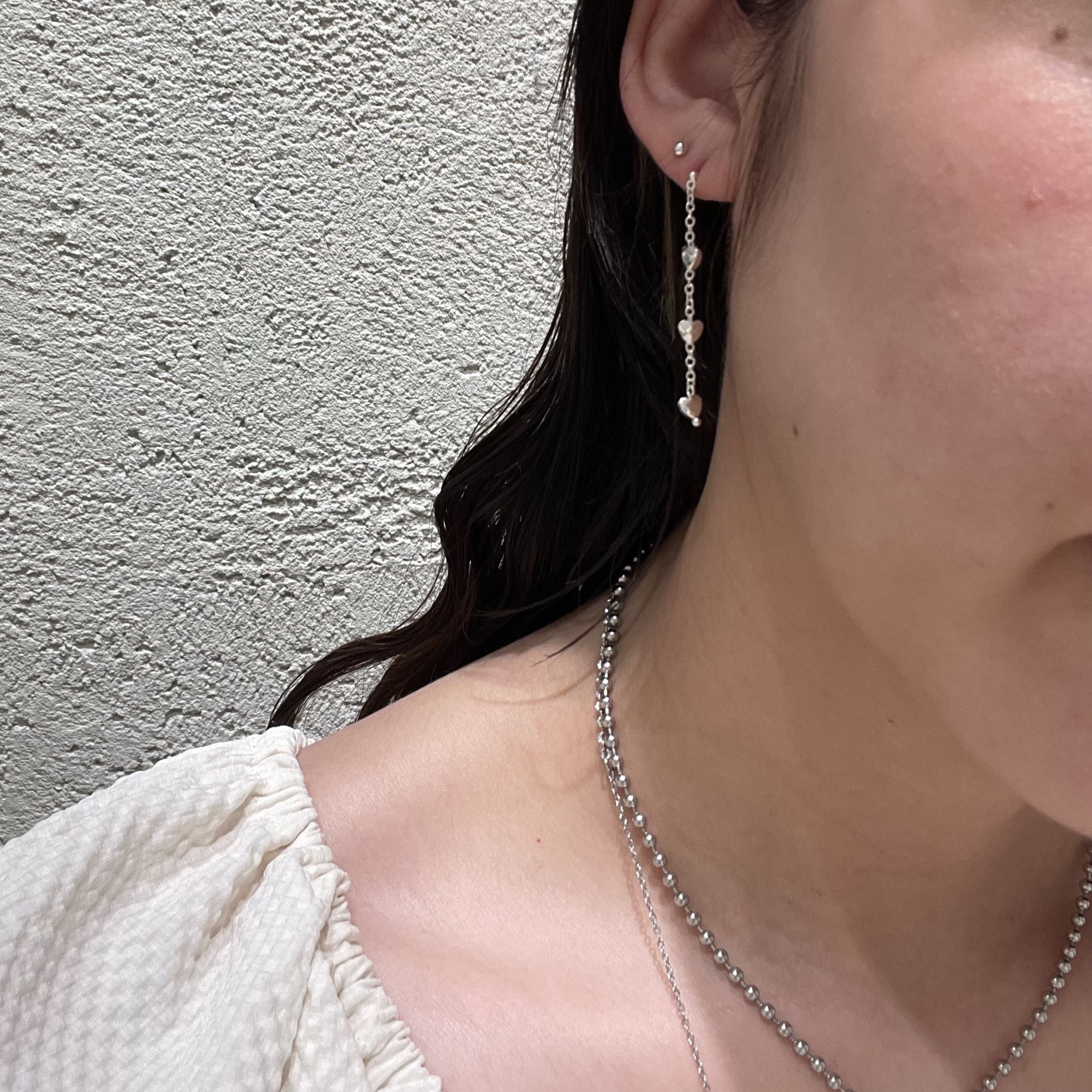 🩵新作🩵ハートのロングピアス🪽