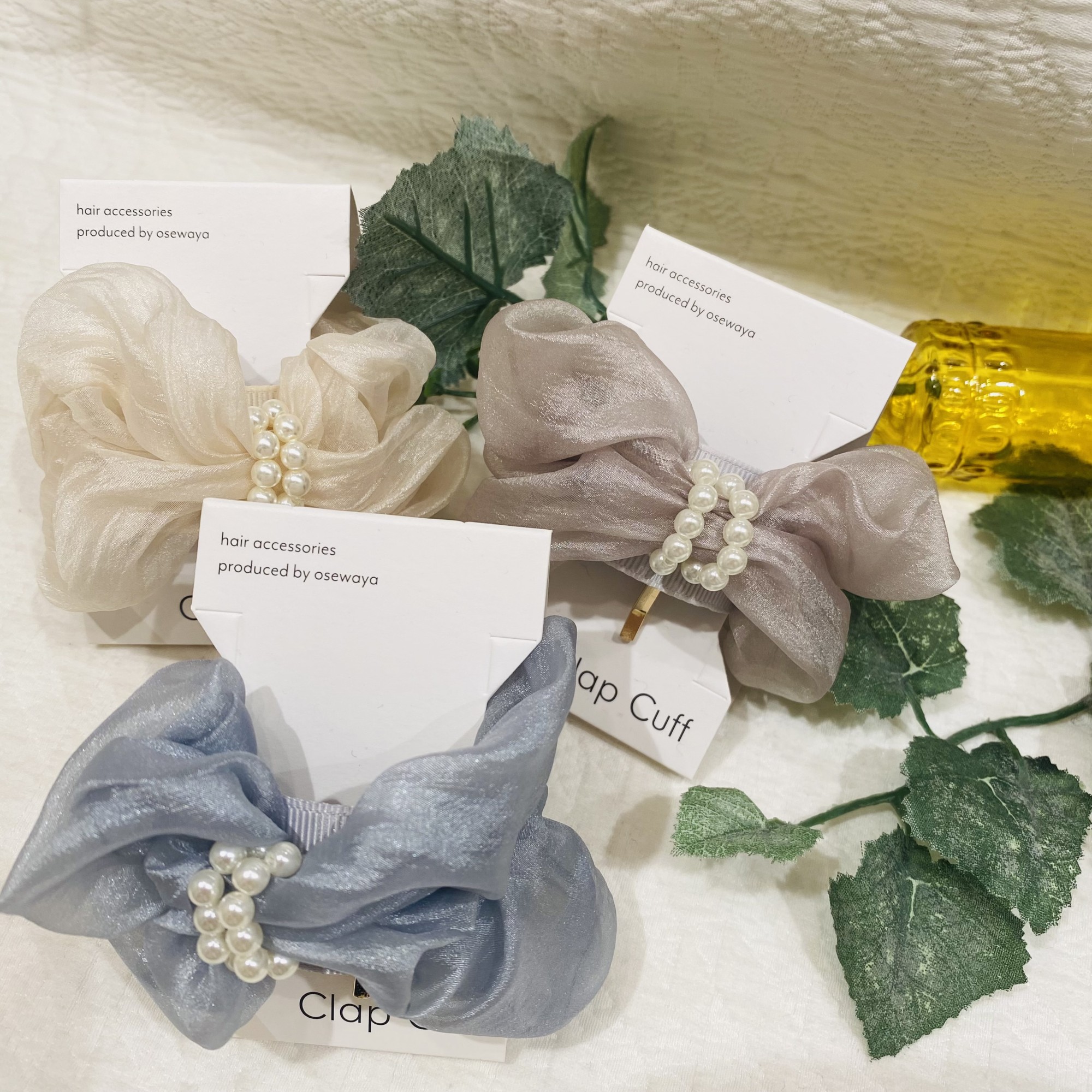 再入荷✨オーガンジーパールフックポニー