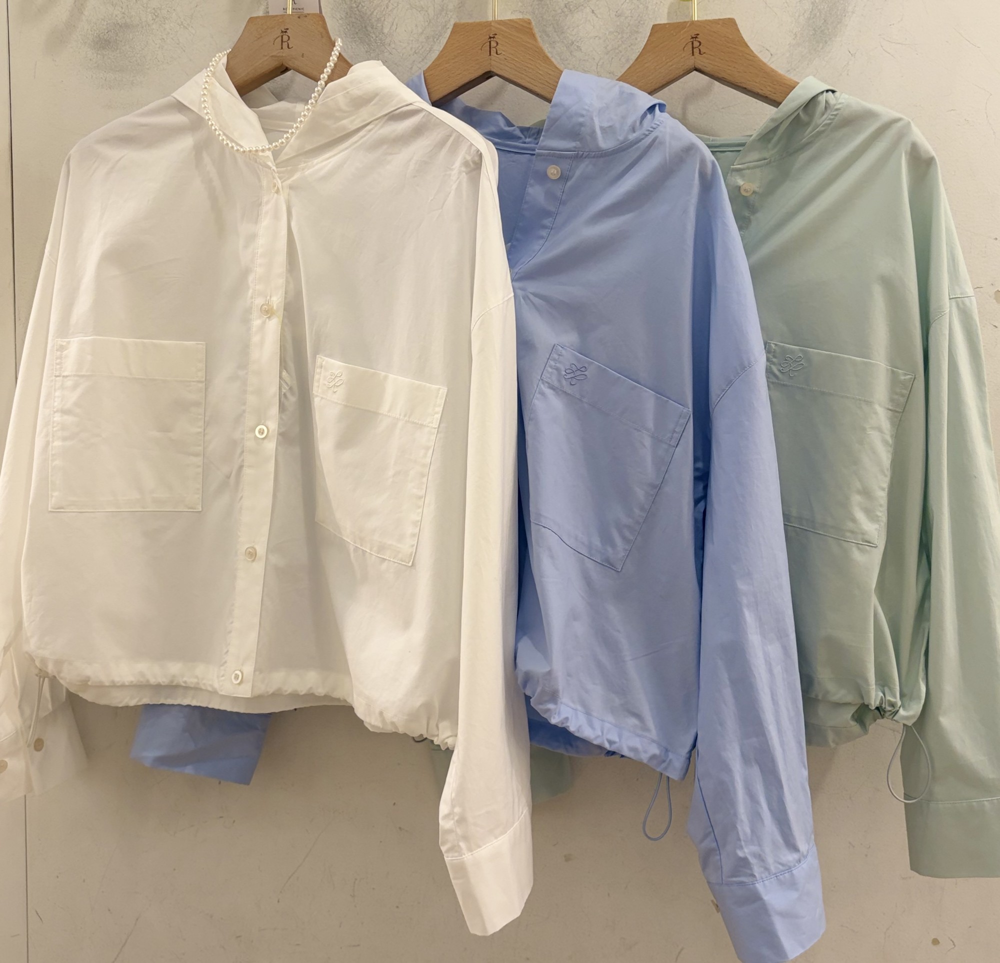 【羽織にも使える◎】フーディーシャツ