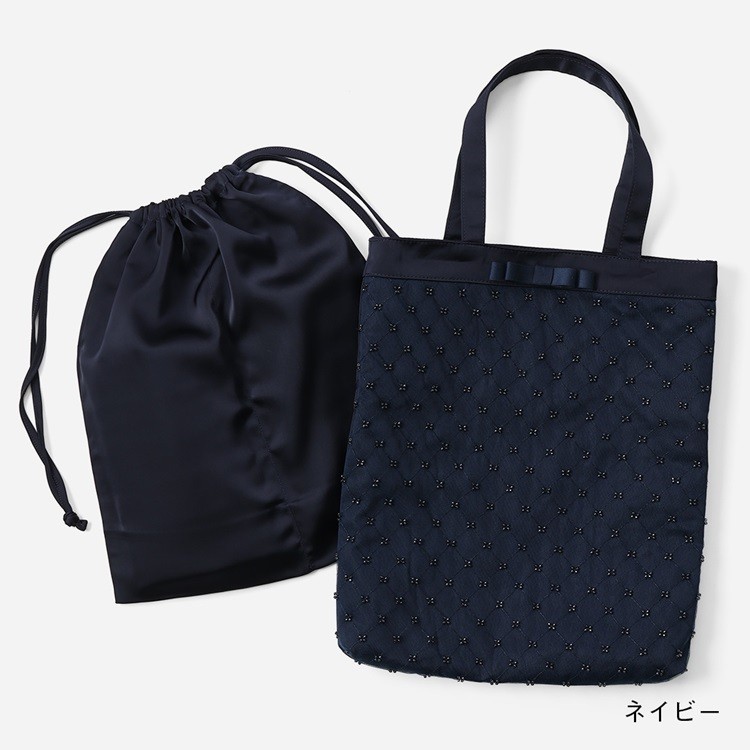 【セレモニーに】 卒入園・結婚式に大活躍。ビーズが上品なA4サブバッグ