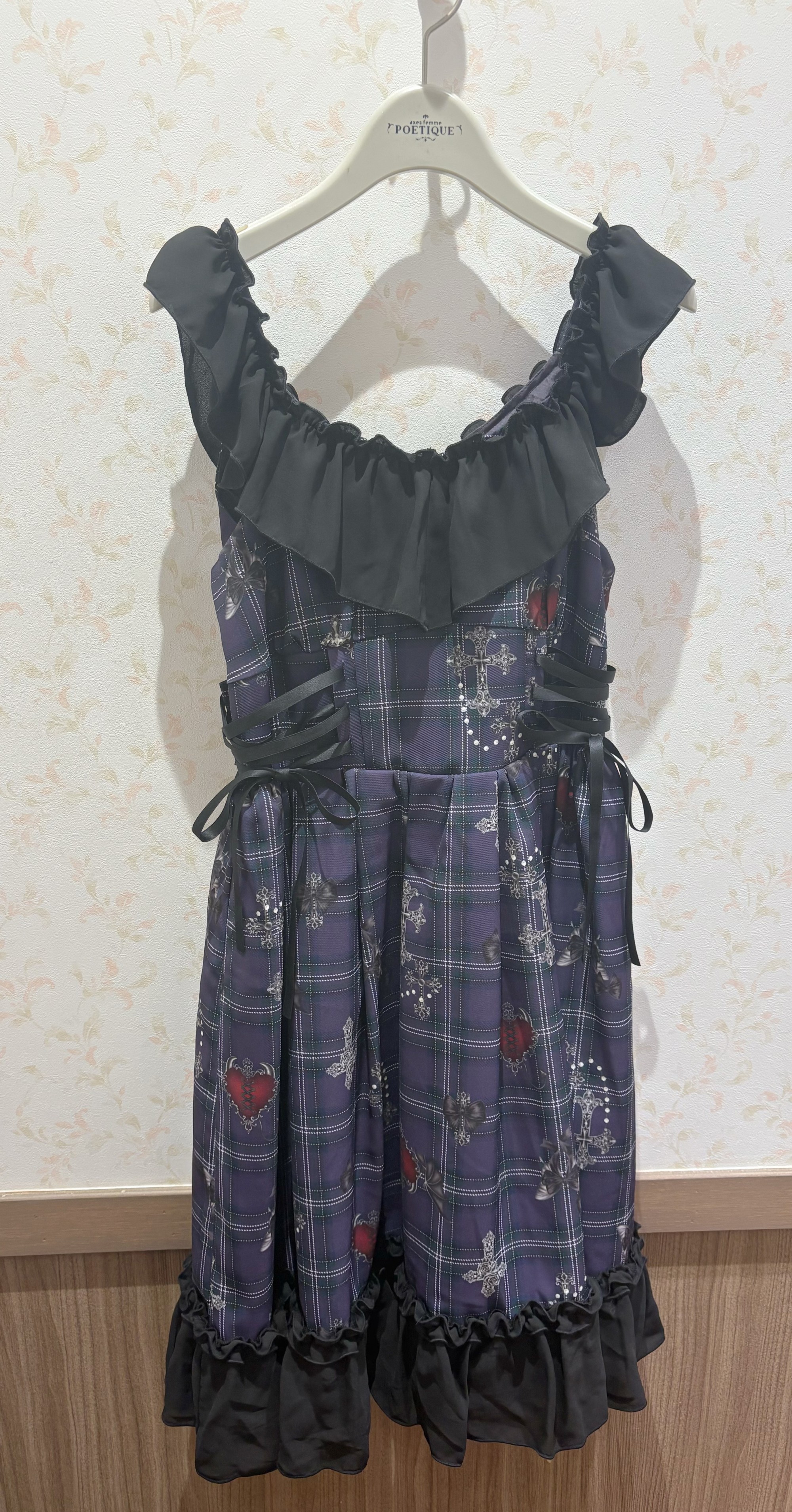 〘ウエスト細見え〙チェックワンピース