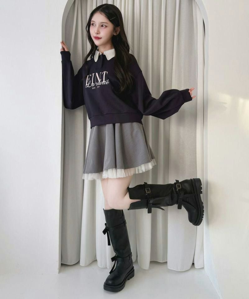 フロントのフレンチなロゴ刺繍が目を惹くスウェット♡