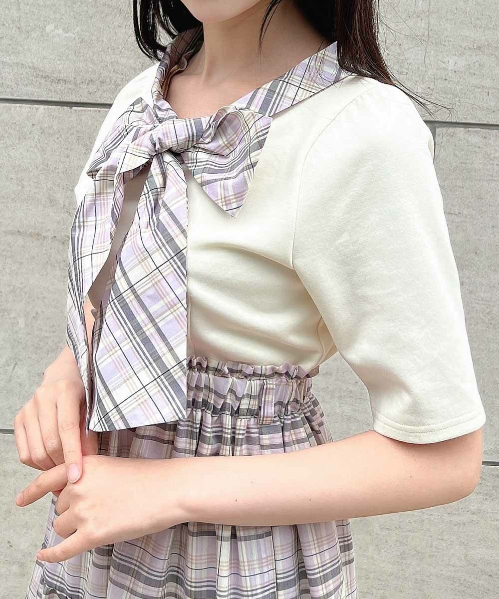 フロントのビッグリボンが目を惹くカットトップス🎀