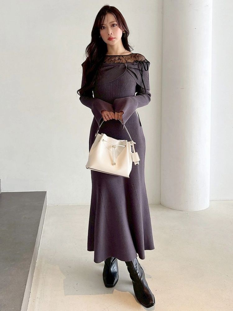 冬のモテニットワンピ