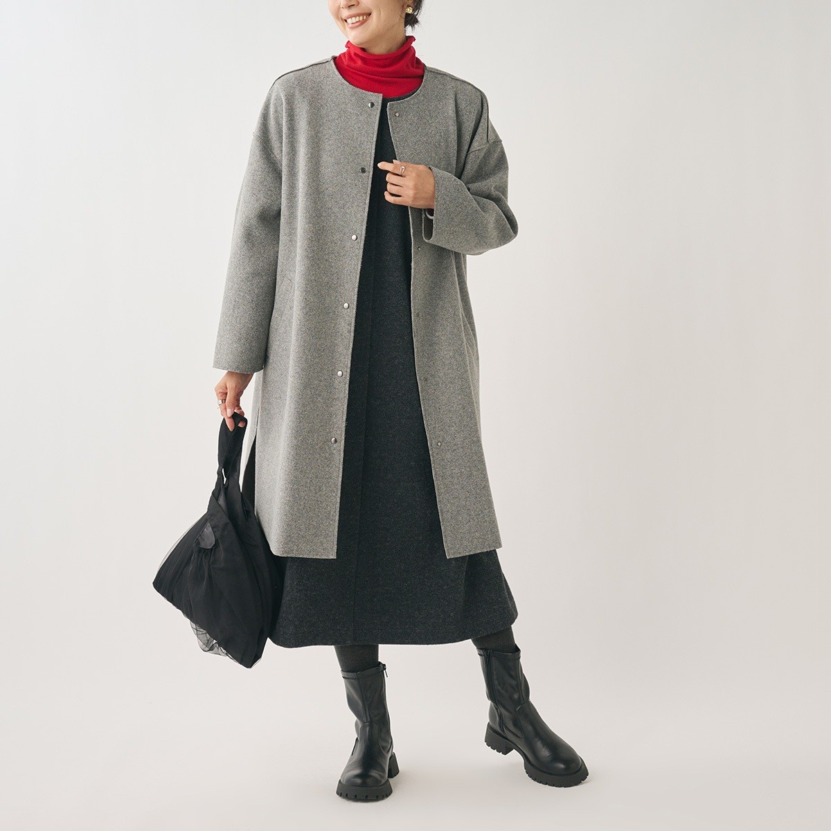 前後2WAYで着回し自由!起毛ジャージージャンパースカート