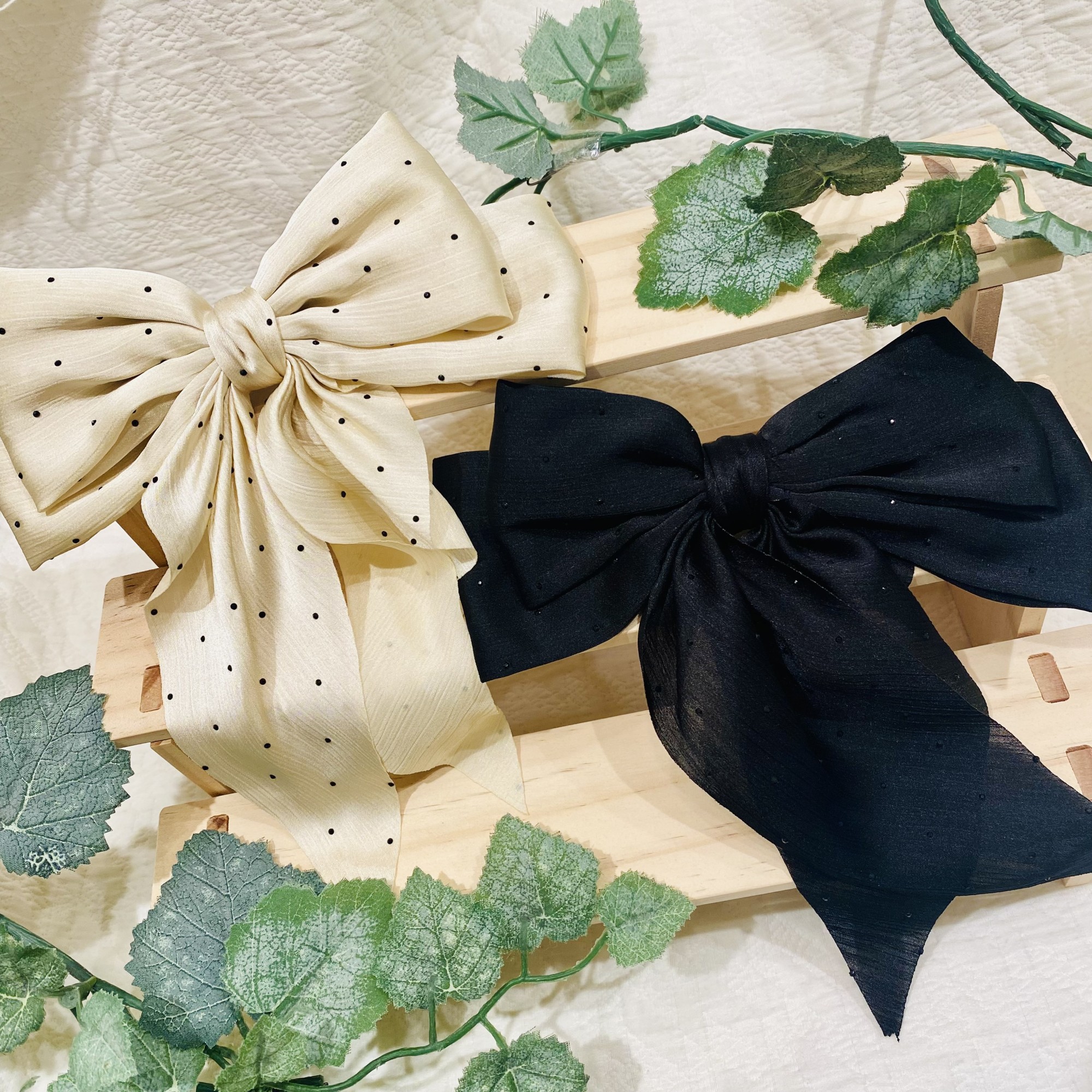 「新作アイテム」モノトーンリボンバレッタ🎀✨