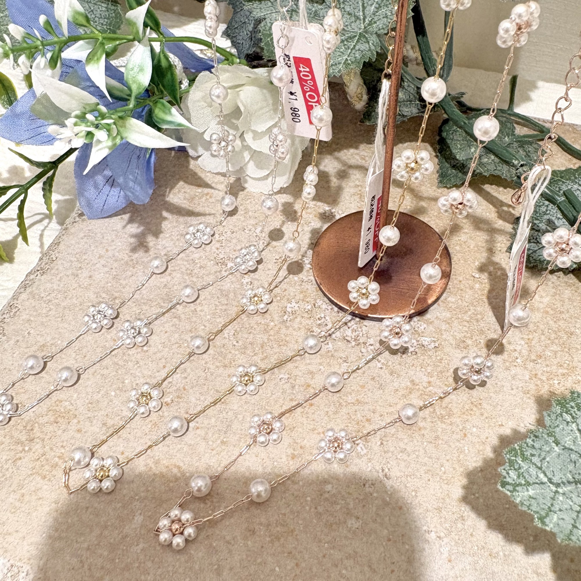【バーゲンおすすめ🌟】フラワーパールネックレス🌼