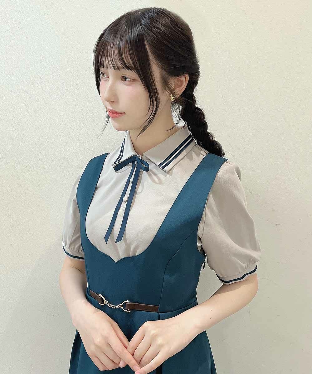 リボンラインがレトロスポーティーなポロシャツ🎀