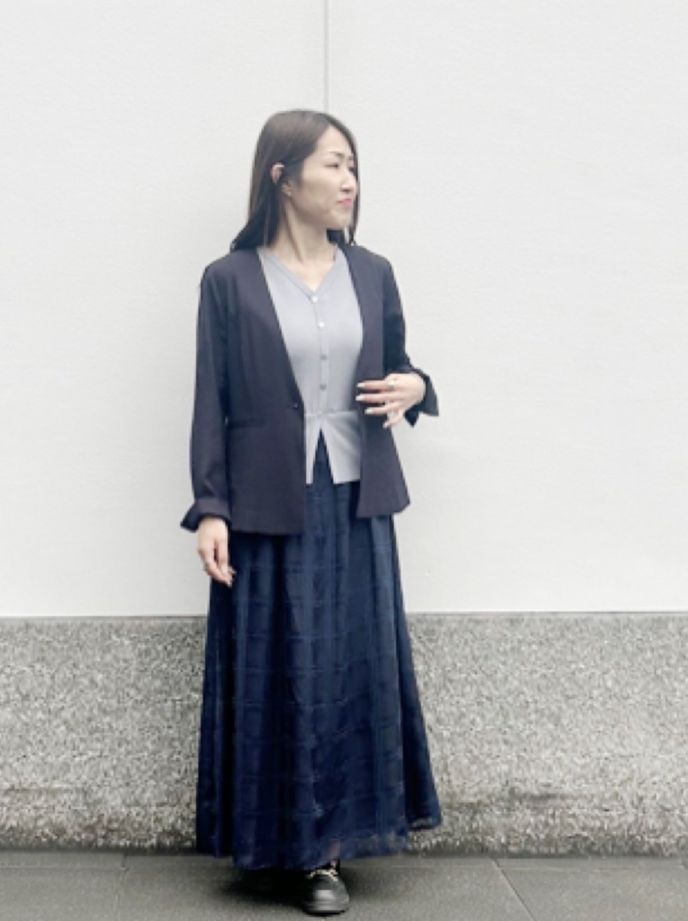 1枚で上品コーデ完成🫧ニットジレドッキングワンピース