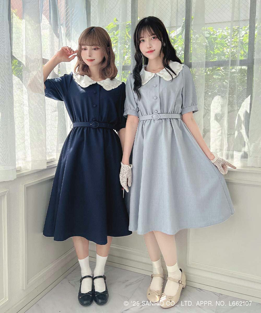 シナモンが刺繍されたキュートな衿がポイントのワンピース♡