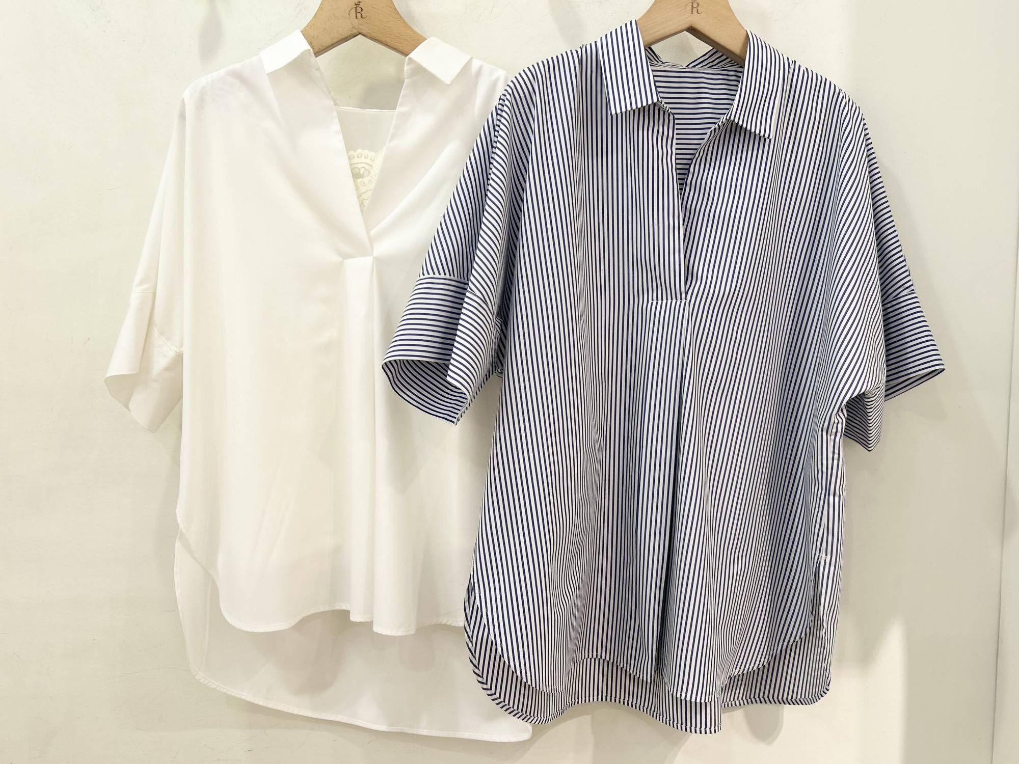 【UVカット】接触冷感のシャツブラウス