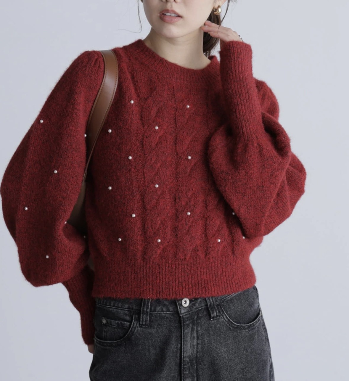 パール付きニットのご紹介🧶