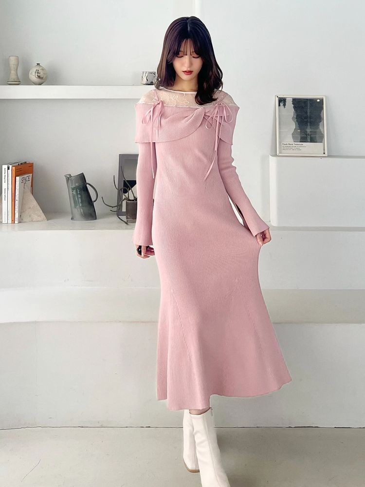 冬のモテニットワンピ