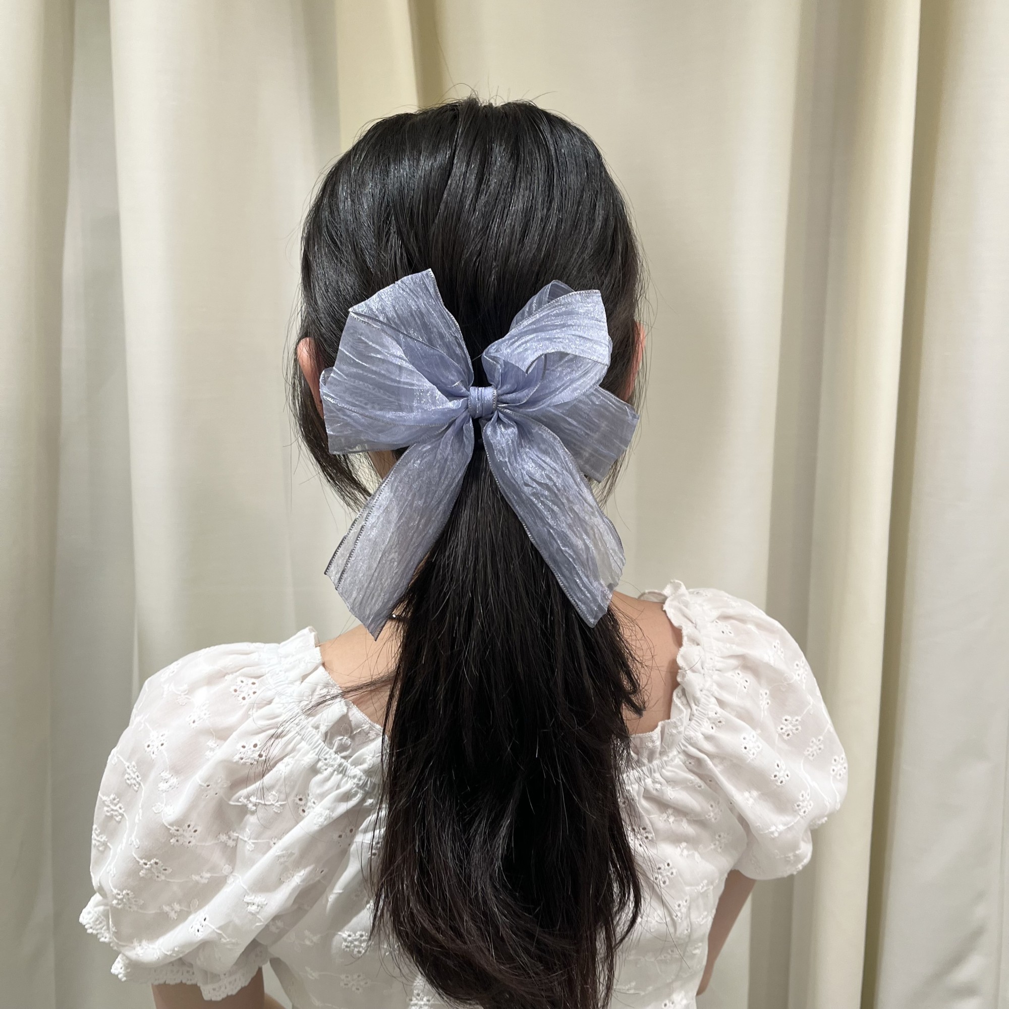 【𝑁𝑒𝑤🤍】オーガンジーリボンフックポニー*.+ﾟ