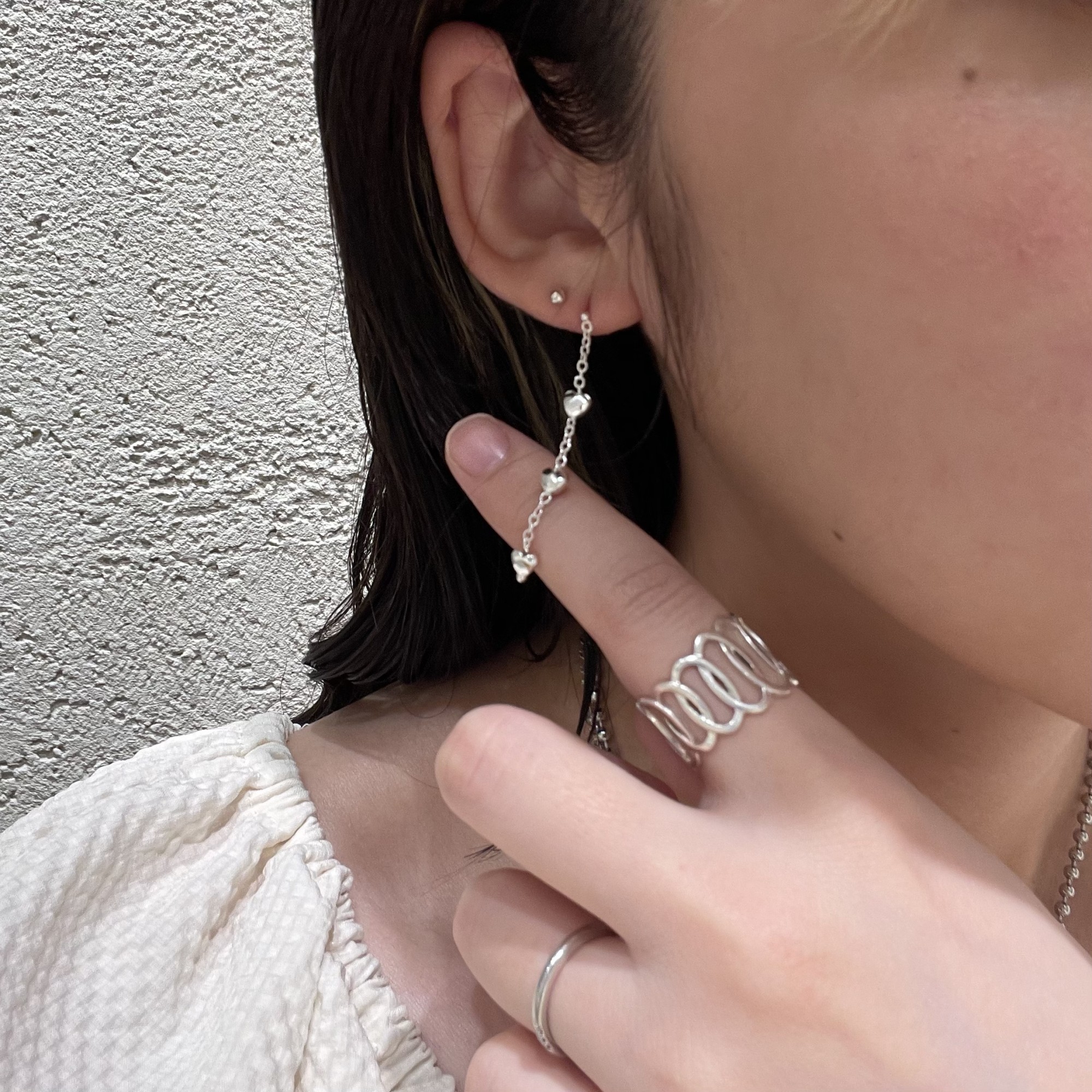 🩵新作🩵ハートのロングピアス🪽