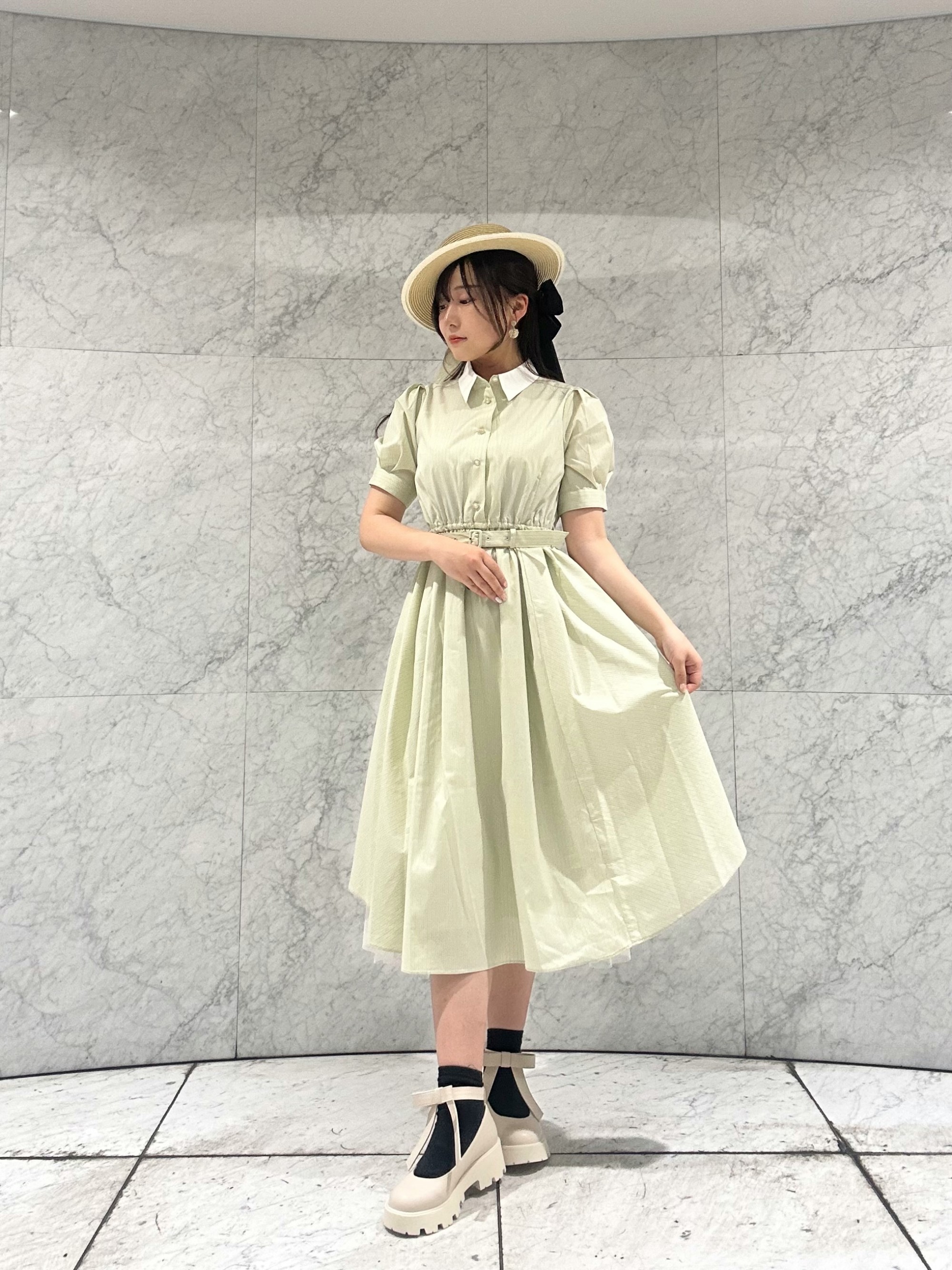 爽やかグリーンの夏コーデ⛱️