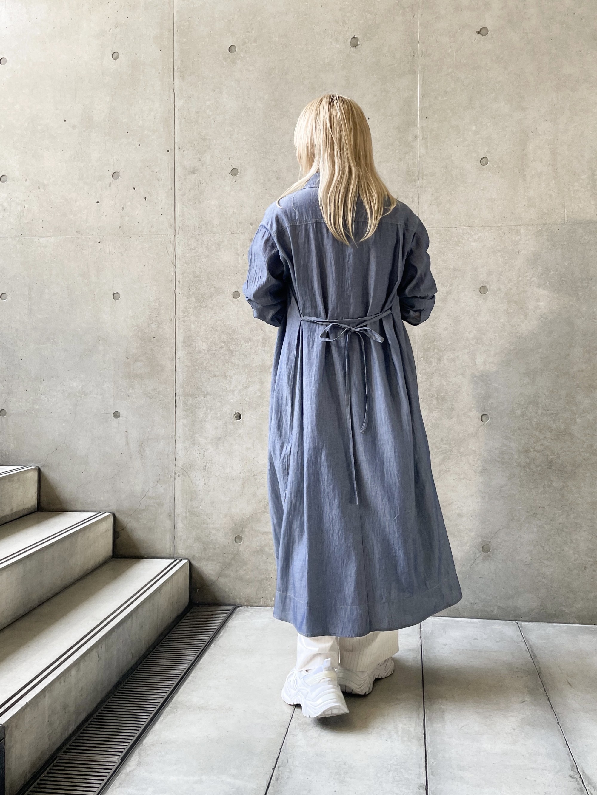 シアーデニムロングシャツ