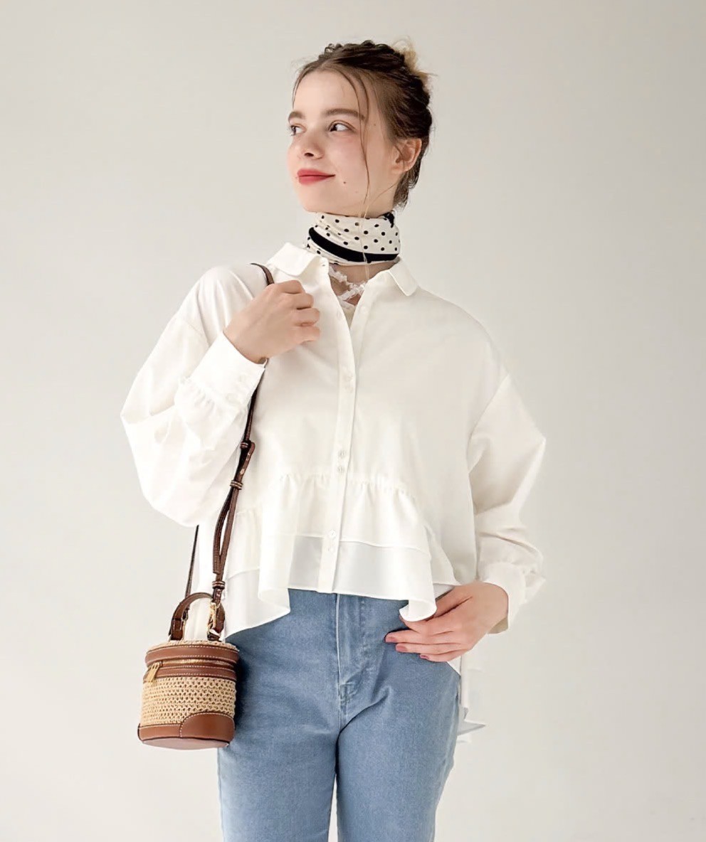 UVカット加工を施したオーバーシャツ
