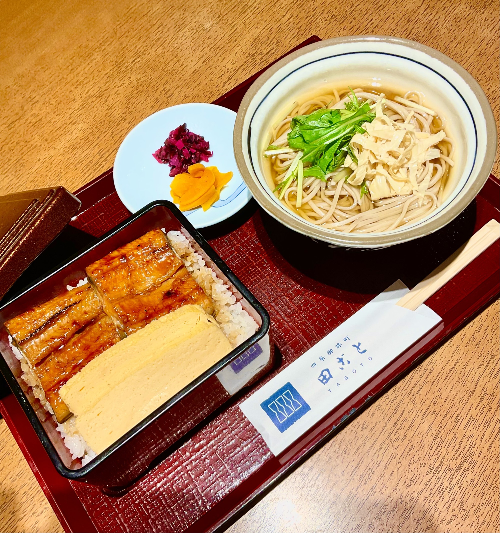 土用の丑の日🌿うな玉重と湯葉水菜そば