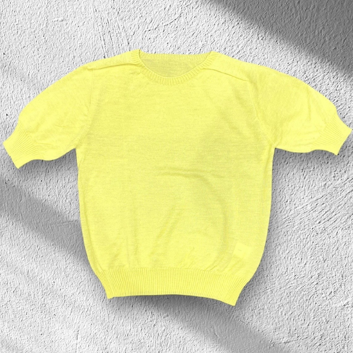 ラミー半袖クルーネックニットプルオーバー