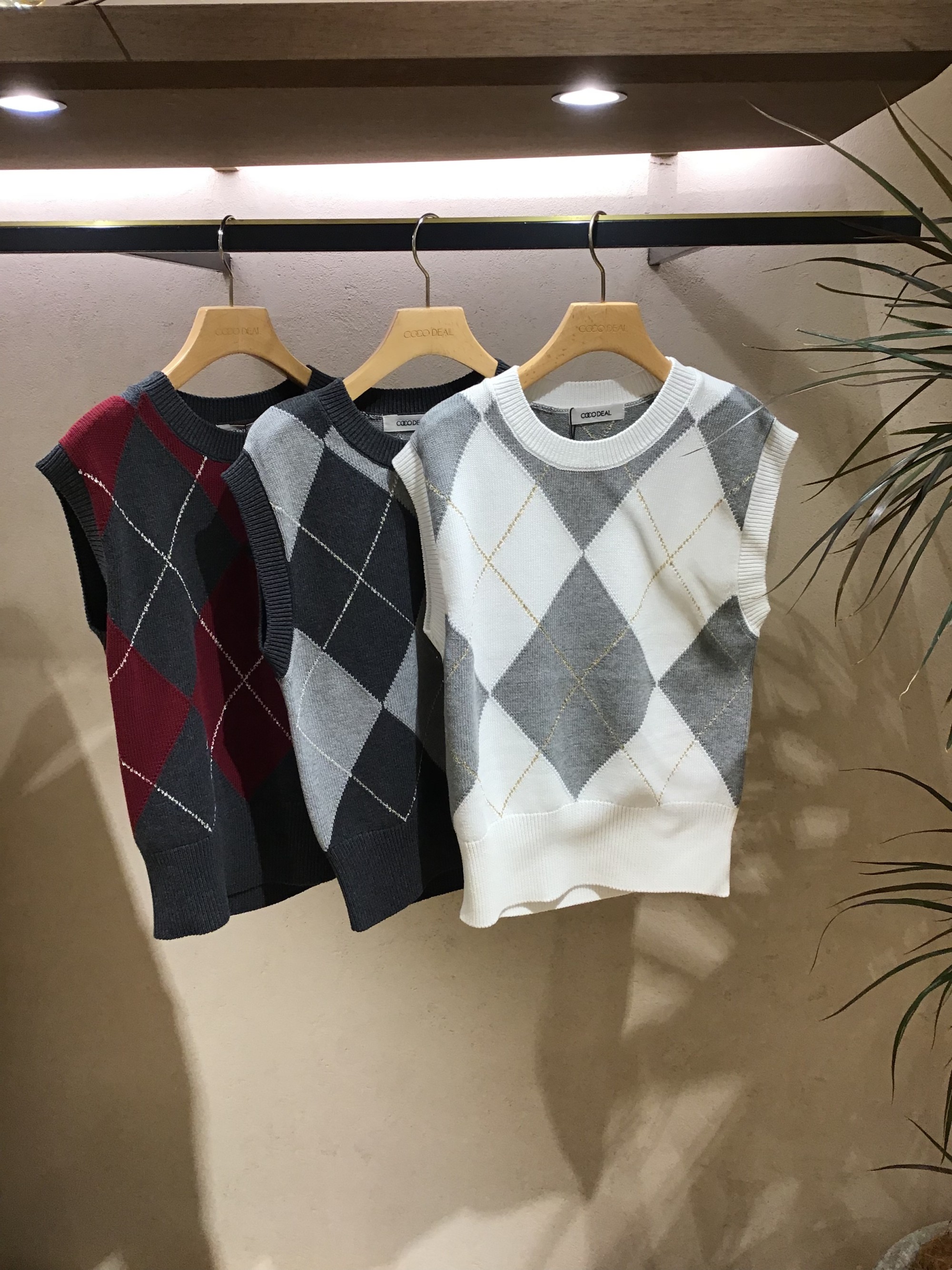 【新作入荷✨】アーガイルノースリベスト